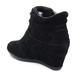 ASH Bowie Suede Wedge Sneakers | Shoes Black/Black/Black Sale