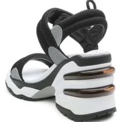 ASH Cosmos Platform Wedge Sandal | Platform Sandals | Black/Silver Outlet