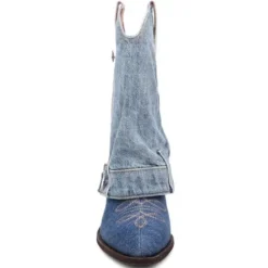 ASH Dazed Denim Cowboy Boots | Women's | BlueWash Sale