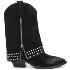 ASH Djangles Studded Western Boots | Fold Over Boots | Black Best
