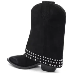 ASH Djangles Studded Western Boots | Fold Over Boots | Black Best