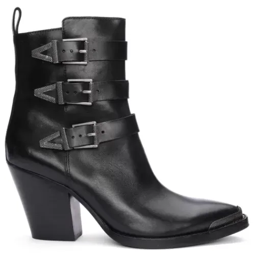 ASH Edwin Buckle Boot | Women's Ankle Boots | Shoes Black Online