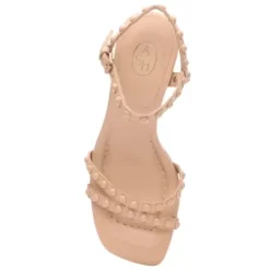 ASH Jody Bis Tonal Studded Block Heel Sandal Skin/Skin Online