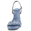 ASH Lover Wed Denim Heels | Denim Sandals | BlueWash Outlet