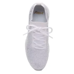 ASH Lucky Strass Embellished Knit Trainer White Cheap