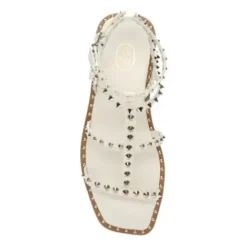ASH Maeva Studded Square Toe Flat Sandals | Black Outlet