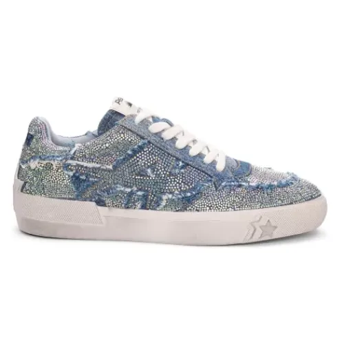 ASH Malibu Strass Embellished Denim Sneaker DarkBlueWash Shop