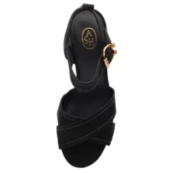 ASH Melany Suede Platform Sandals | Suede Heels | Black New
