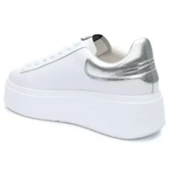 ASH Moby Metallic Platform Sneaker White/Silver Flash Sale