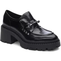 ASH Nelson Jack Polished Calf Studded Loafer Black Flash Sale