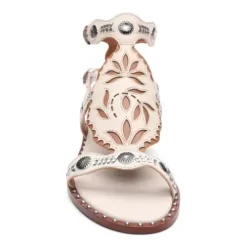 ASH Paraiba Embellished Flat Sandal Beige-White/Cinnamon Best Sale