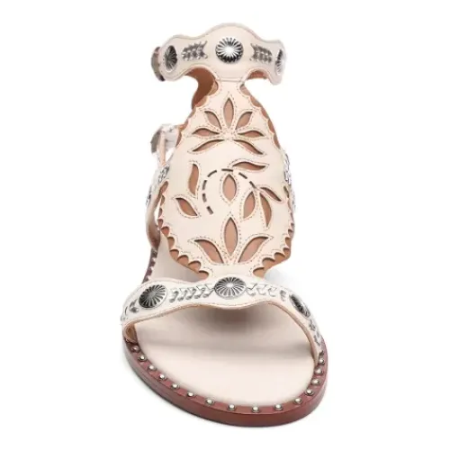 ASH Paraiba Embellished Flat Sandal Beige-White/Cinnamon Best Sale