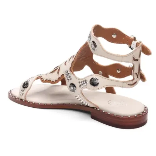 ASH Paraiba Embellished Flat Sandal Beige-White/Cinnamon Best Sale