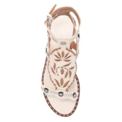 ASH Paraiba Embellished Flat Sandal Beige-White/Cinnamon Best Sale