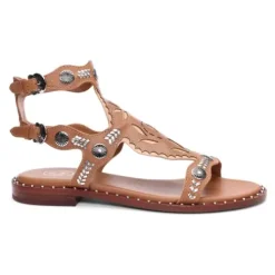 ASH Paraiba Embellished Flat Sandal Beige-White/Cinnamon Best Sale
