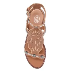 ASH Paraiba Embellished Flat Sandal Beige-White/Cinnamon Best Sale