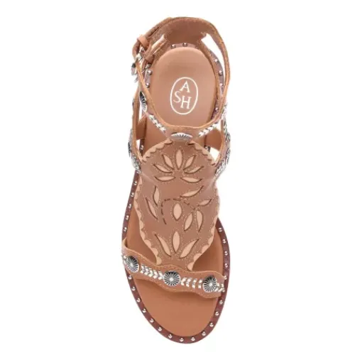 ASH Paraiba Embellished Flat Sandal Beige-White/Cinnamon Best Sale