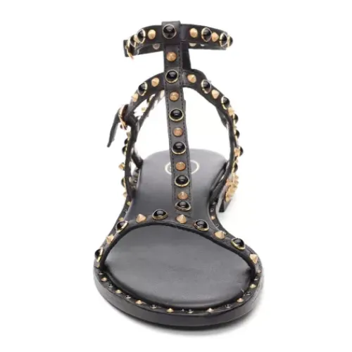 ASH Peps Multi Studded Flat Sandal Black Best