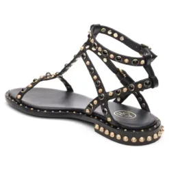 ASH Peps Multi Studded Flat Sandal Black Best