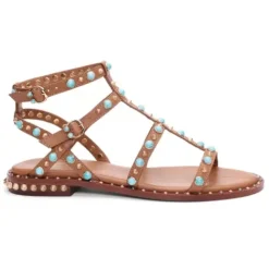 ASH Peps Multi Studded Flat Sandal Black Best