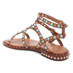 ASH Peps Multi Studded Flat Sandal Black Best