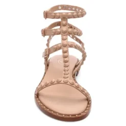 ASH Play Bis Tonal-Studded Flat Sandal Black/Black Store
