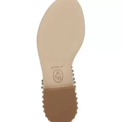 ASH Play Metallic Studded Flat Sandal LightGold Clearance