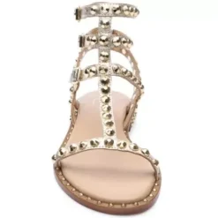 ASH Play Metallic Studded Flat Sandal LightGold Clearance