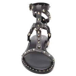 ASH Pulp Flat Studded Gladiator Sandals | Women's | Black/Beige Cheap