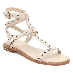 ASH Pulp Flat Studded Gladiator Sandals | Women's | Black/Beige Cheap