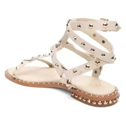 ASH Pulp Flat Studded Gladiator Sandals | Women's | Black/Beige Cheap