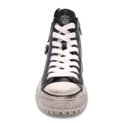 ASH Rage Lace-Up Leather Hightop Sneakers | Black Discount