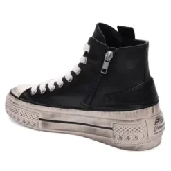 ASH Rage Lace-Up Leather Hightop Sneakers | Black Discount
