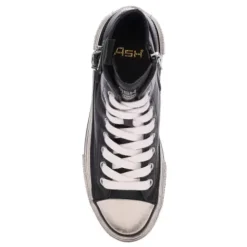 ASH Rage Lace-Up Leather Hightop Sneakers | Black Discount