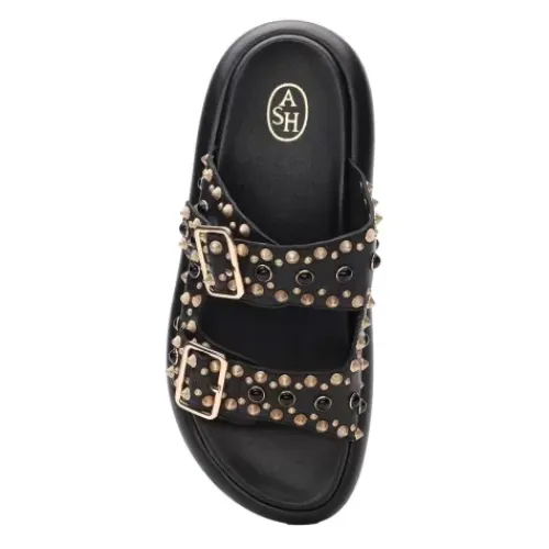 ASH Viking Studded Slides | Footbed Sandals | Black Hot